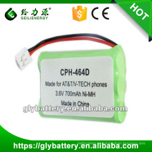 Bateria sem fio do telefone do AAA 3.6V 700mAh / pilha para o império CPH-464D SD-7500 SD-7501